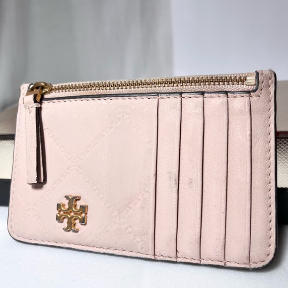 Tory Burch Handbags - Tory Burch Soft Pink Card Holder with Gold Accents